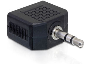 Adaptor audio stereo 3.5mm jack T la 2 X jack M, Delock 84306