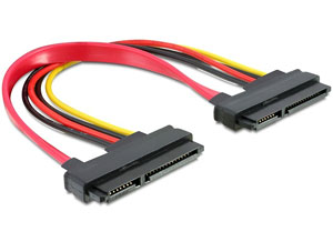 Cablu SATA 22pini M-M 20cm, Delock 84406