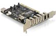 Placa PCI Delock USB 2.0 + Firewire 400, 89155