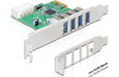 Placa PCI Express la 4 porturi USB 3.0, Delock 89316