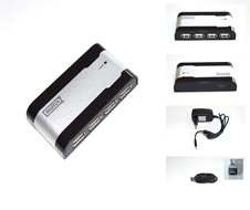 HUB USB 2.0, 7 porturi, cu alimentare, Digitus, DA-70227