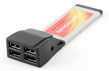 Placa Expresscard Gembird - 4 porturi USB 2.0, PCMCIAX-USB24